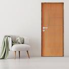 Kit Porta de Madeira 210x72cm Batente 14cm Fechadura Stilo Belissima 12 Rodam Abertura Esquerda