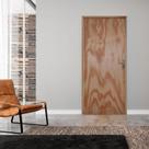 Kit Porta de Madeira 210x80cm Batente 11cm Fechadura Alavanca Rodam Abertura Esquerda