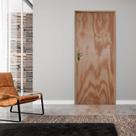 Kit Porta de Madeira 210x80cm Batente 11cm Fechadura Golf Rodam Abertura Direita
