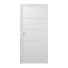 Kit Porta de Madeira 210x80cm Frisada Laqueada Moldufama Abertura Esquerda