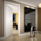 Kit Porta de Madeira 210x80cm Lisa Primer Esquerda Moldufama