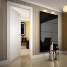 Kit Porta de Madeira 210x80cm Lisa Primer Esquerda Moldufama