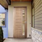 Kit Porta de Madeira 210x82cm Batente 11cm Bbv Eco Uniportas Abertura Direita Marrom