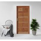 Kit Porta de Madeira 210x82cm Batente 11cm Fechadura Golf Rodam Abertura Esquerda Kit Porta de Madeira 210x82cm Batente 11cm Fechadura Golf Rodam Abertura Esquerda