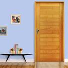 Kit Porta de Madeira 210x82cm Batente 14cm Fechadura Externa Golf Rodam Abertura Esquerda