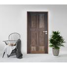 Kit Porta de Madeira 210x82cm Batente 14cm Fechadura Externa Rodam Abertura Direita