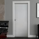 Kit Porta de Madeira 210x82cm Batente 16cm Lisa Primer Uniportas Abertura Esquerda