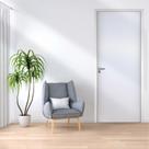 Kit Porta de Madeira 210x82cm Batente 7,5cm Lisa Primer Uniportas Abertura Direita