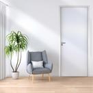 Kit Porta de Madeira 210x82cm Batente 7,5cm Lisa Primer Uniportas Abertura Esquerda