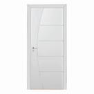 Kit Porta de Madeira 210x90cm Frisada Laqueada Moldufama Abertura Direita