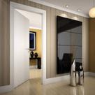 Kit Porta de Madeira 210x90cm Lisa Primer Esquerda Moldufama