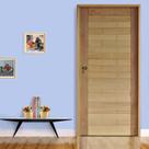 Kit Porta de Madeira 210x92cm Batente 14cm Fechadura Externa Golf Rodam Abertura Direita