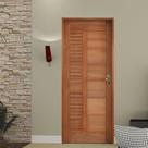 Kit Porta de Madeira 210x92cm Batente 14cm Fechadura Externa Golf Rodam Abertura Direita