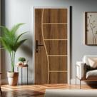 Kit Porta de Madeira 215x85cm Batente de Aço 12cm Abertura Direita Duraplac