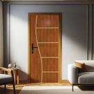 Kit Porta de Madeira 215x85cm Batente de Aço 4,5cm Abertura Esquerda Duraplac