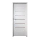 Kit Porta de Madeira 215x87cm Batente 20cm com Guarnição Cristal Primer Uniportas Abertura Esquerda Kit Porta de Madeira 215x87cm Batente 20cm com Guarnição Cristal Primer Uniportas Abertura Esquerda