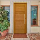Kit Porta de Madeira BBB 210x72cm Batente 14cm Fechadura Rolete Rodam Abertura Direita