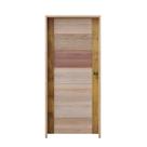 Kit Porta de Madeira BBB 210x82cm Batente 14cm Fechadura Golf Rodam Abertura Esquerda