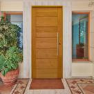 Kit Porta de Madeira BBB 210x82cm Batente 14cm Fechadura Rolete Rodam Abertura Direita