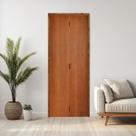 Kit Porta de Madeira Camarão 210x72cm Batente 14cm Rodam Abertura Direita