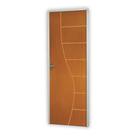 Kit Porta de Madeira Decorada 212x65cm com Batente de Alumínio 3,6cm Cantareira Mgm