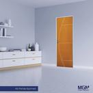 Kit Porta de Madeira Decorada 212x75cm com Batente de Alumínio 3,6cm Gaúcha Mgm Abertura Direita