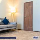 Kit Porta de Madeira Decorada 212x75cm com Batente de Alumínio 3,6cm Gaúcha Mgm Abertura Esquerda