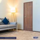 Kit Porta de Madeira Decorada 212x85cm com Batente de Alumínio 3,6cm Gaúcha Mgm Abertura Esquerda