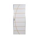 Kit Porta de Madeira Decorada 212x95cm com Batente de Aluminio 3,6cm Neblina Mgm Abertura Direita
