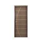 Kit Porta de Madeira Decorada 215x64cm com Batente de MDF Ultra 12cm Neblina MGM Abertura Direita Marrom/Carvalho Quebec