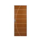 Kit Porta de Madeira Decorada 215x65cm com Batente de Aço 06cm Neblina Mgm Abertura Esquerda