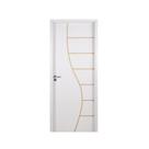 Kit Porta de Madeira Decorada 215x74cm com Batente de MDF Ultra 10cm Cantareira MGM Abertura Direita Branco