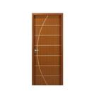 Kit Porta de Madeira Decorada 215x74cm com Batente de MDF Ultra 16cm Neblina MGM Abertura Esquerda Marrom/Mogno