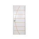 Kit Porta de Madeira Decorada 215x84cm com Batente de Mdf Ultra 16cm Neblina Mgm Abertura Esquerda