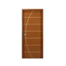Kit Porta de Madeira Decorada 215x94cm com Batente de MDF Ultra 10cm Neblina MGM Marrom/Mogno