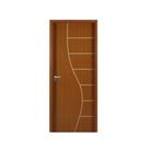 Kit Porta de Madeira Decorada 215x94cm com Batente de MDF Ultra 12cm Cantareira MGM Marrom/Mogno