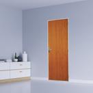 Kit Porta de Madeira Lisa 215x75cm com Batente de Aço 12cm Açomad Mgm Abertura Esquerda