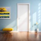 Kit Porta de Madeira Lisa 215x84cm com Batente de MDF Ultra 16cm Melamínico MGM Abertura Esquerda