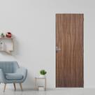 Kit Porta de Madeira Lisa 215x85cm com Batente de Aço 06cm Açomad Mgm Abertura Direita