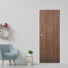 Kit Porta de Madeira Lisa 215x95cm com Batente de Aço 12cm Açomad Mgm Abertura Direita