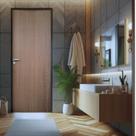 Kit Porta de Madeira Lisa Imbuia 210x72cm Batente 11cm Uniportas Abertura Esquerda