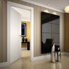 Kit Porta de Madeira para Drywall 210x70cm Lisa Primer Esquerda Moldufama Branco