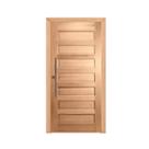Kit Porta de Madeira Pivotante Frisada 214cmx97cmx12cm Pe28 Esel Abertura Direita