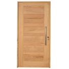 Kit Porta de Madeira Pivotante Frisada 214cmx97cmx12cm Pe28 Esel Abertura Esquerda