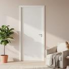 Kit Porta de Madeira Reversível com Batente 14cm Regulável e Fechadura 210x70cm Smart Pinhal Branco Kit Porta de Madeira Reversível com Batente 14cm Regulável e Fechadura 210x70cm Smart Pinhal Branco