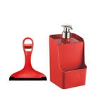 Kit Porta Detergente Com Rodinho de Pia Bancada Cozinha