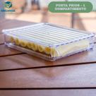 Kit Porta Frios Presunto Queijo Kit Acrílico Resistente Com Tampa Hermético Empilhável