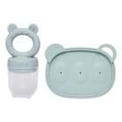 Kit porta frutinhas e forminha de leite em silicone verde - buba