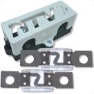 Kit porta fusível mega 3 vias com 2 fusíveis para som automotivo barramento
