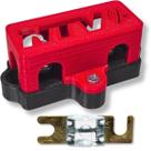 Kit porta fusível mini faca midi com tampa e fusível midi 80 amperes para som automotivo barramento